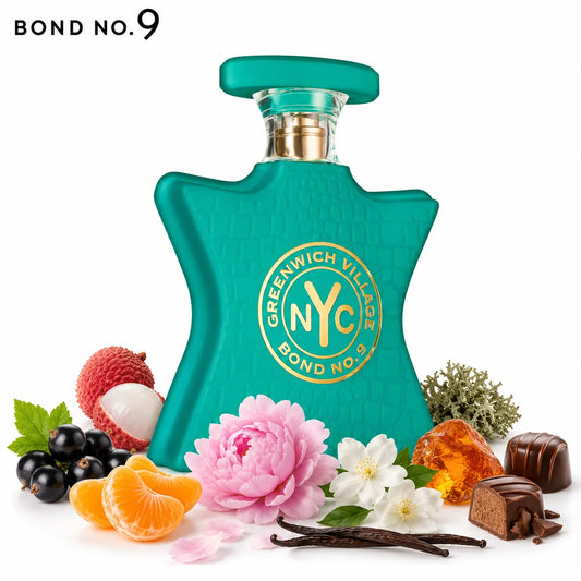 Bond No.9 Greenwich Village Perfume Unisex Eau De Parfum 100ml for Women Men Long Lasting Luxury Niche Fragrance Spray Fruity Floral Lychee Mandarin Peony Vanilla Amber Musk Daily Wear Gift