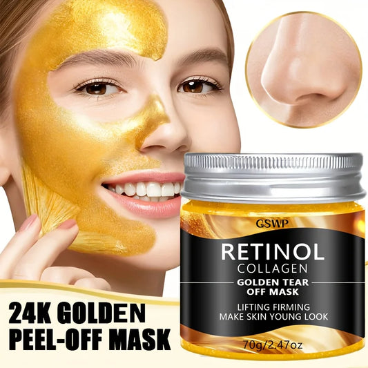 GSWP Retinol Collagen Golden Peel-Off Mask. Deeply Hydrates, Leaving Skin Appearing Brighter, More Radiant 70g/140g