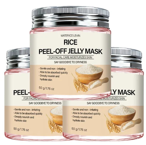 Rice Peel-Off Jelly Mask | Hydrating & Firming Facial Care with Collagen & Hyaluronic Acid | Nourishes Dry Skin