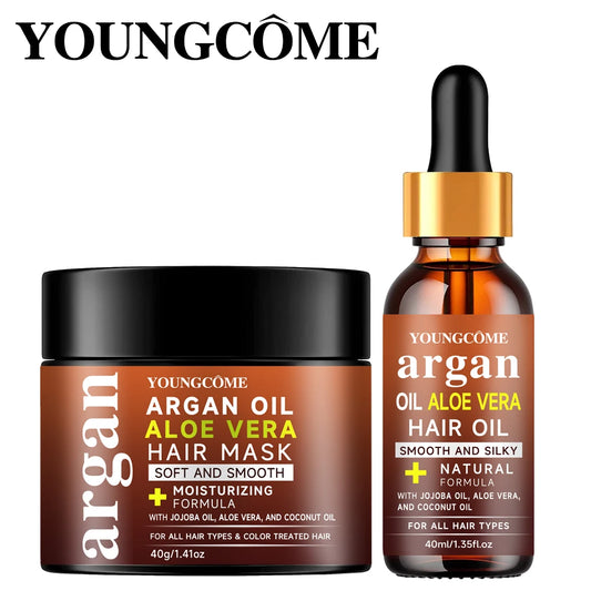 YOUNGCOME Morocco Aloe Vera Hair Mask Improves Damaged Hair Repairs Frizz Strengthen Fluffiness Makes Hair Smooth Hair Mask