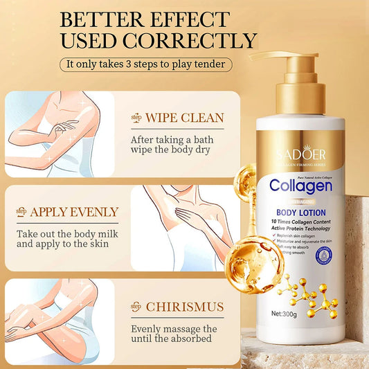 Collagen Body Lotion for Firming & Hydration - Intense Moisturizer Anti-Aging Skin for Dry, Sagging Skin, Nourishment 300g/pc