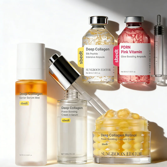 Luxury Sbect Deep Collagen Skin Care Kit Silk Peptide Ampoule PDRN Ampoule Boosting Serum Retinol Capsule Cream Brightening