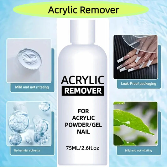 75ml Professional Acrylic Remover Liquid Nail Polish Remover Gel Remover