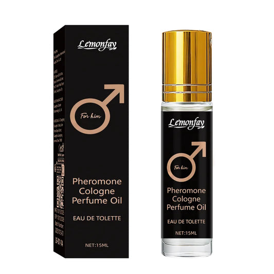 Lemonfay For Him Pheromone Cologne Perfume Oil - 15ml Portable Roll-On, Long-Lasting Fresh Scent for Men