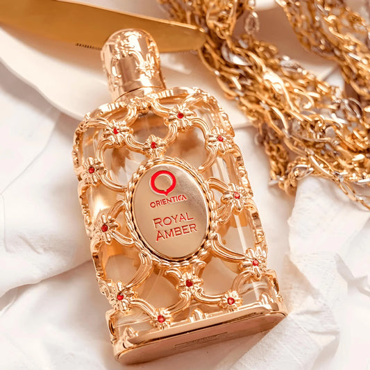 Orientica Royal Amber Eau De Parfum 80ml/2.7oz Unisex Luxury Arabic Perfume Long Lasting Amber Vanilla Woody Scent Cologne for Men Women Gift Set