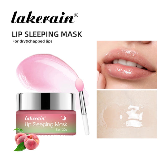 Jelly Peach Lip Sleeping Collagen Mask Hydrated Pink Lip Repair Nourish Protect Volumizes Dry And Chapped Lips Care Products