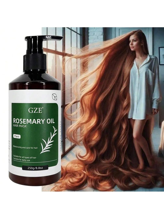 GZE Rosemary Oil Hair Mask for Scalp Health & Shine - Deep Cleansing Treatment to Revitalize Dry, Damaged Hair for Frizz Control