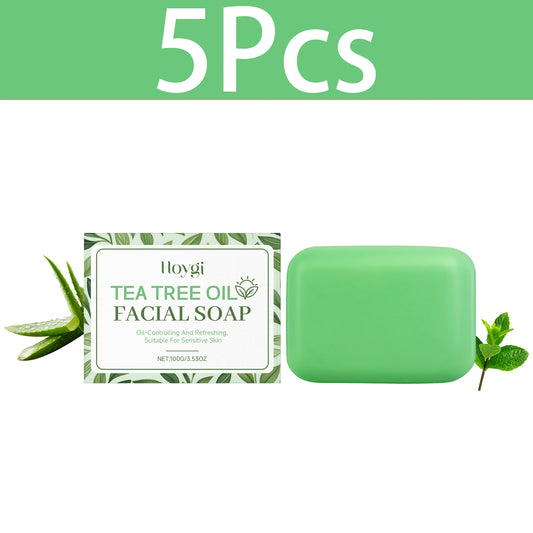 HOYGI Tea Tree Oil Soap Moisturizing Exfoliate Relieve Cleansing Soap Facial Cleansing Oil Control Moisturize Face Wash Skincare