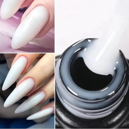 WS 10ML Milky White Quick Extension Gel Nail Polish Nude Construct Hard Semi Permanent Acrylic Extension Nail Art Varnish