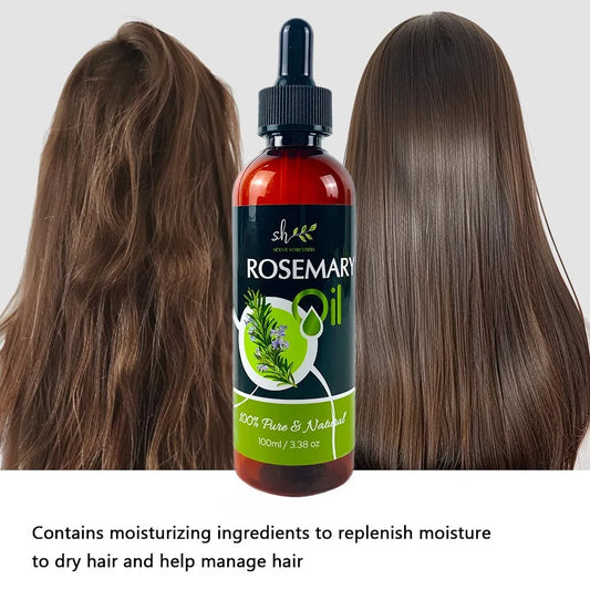 Rosemary Essential Oil (100 ml) with Glass Dropper -Authentic & Premium Oil, Great for Hair Care, Skincare, Massage Aromatherapy