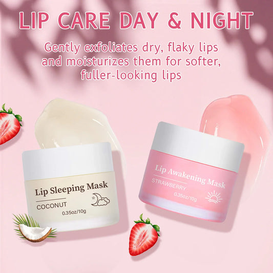 BIO-DIOMT 20g Lip Sleeping Mask Set Day & Night Maintenance Moisturizing Exfoliating Fade Lip Lines Anti-Cracking Lips Care