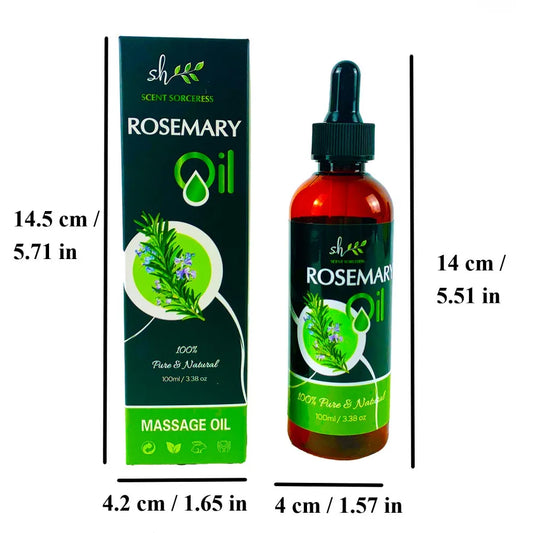 Rosemary Essential Oil (100 ml) with Glass Dropper -Authentic & Premium Oil, Great for Hair Care, Skincare, Massage Aromatherapy