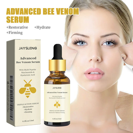 1/2/3pcs Bee Venom Facial Serum Face Essence Wrinkle Reduction Skin Tightening Natural Collagen Booster Hyaluronic Acid Essence