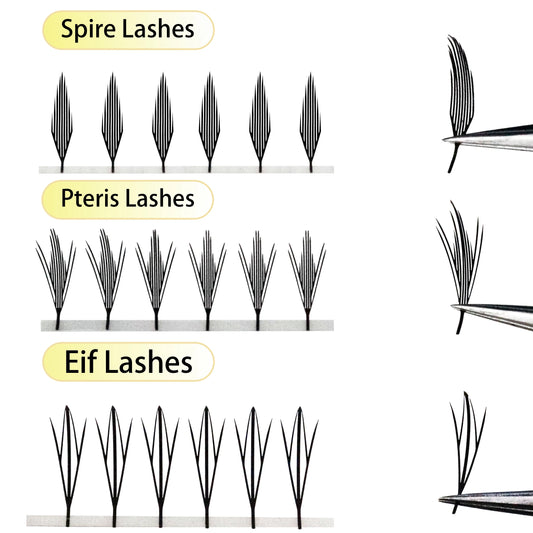 Anime Spire Eyelash Extension Feather Shape C/D Curl Premade Fans Tower Lashes Soft Lightweight Manga Effect False Lashes Makeup