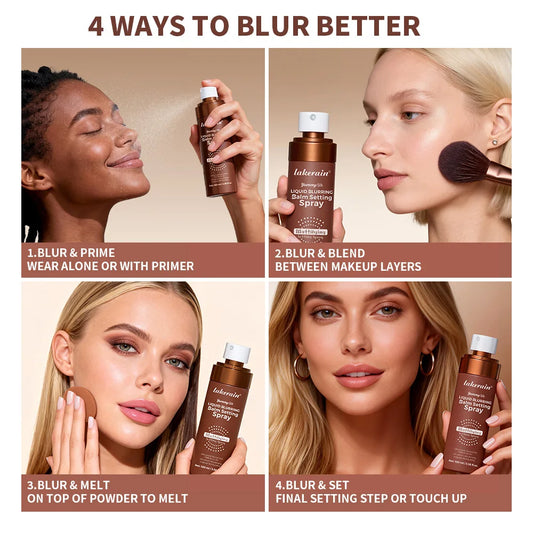 Lakerain Liquid Blurring Balm Setting Spray Long Lasting Moisturizing Repairing Oil Control Matte Blurred Finish Setting Spray