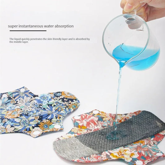 18*18cm Reusable Menstrual Pads Fleece Graphene Daily Absorbent Care Panty Liner Sanitary Pad Washable Pads Cotton for Period