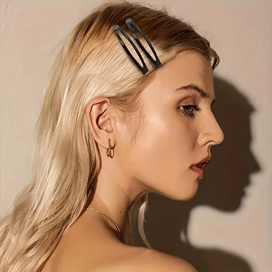 10/20/30 pieces of black alloy rectangular hair clips, designed to secure hair without damaging it. Perfect for daily use.