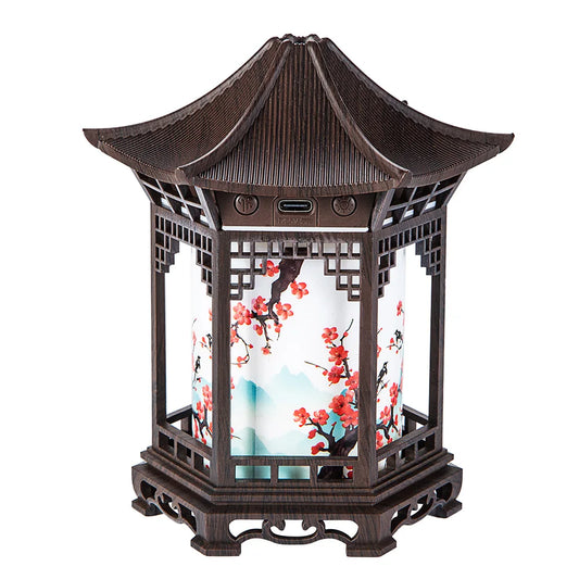 Chinese Style Element Pavilion Humidifier Unique Creative Decorative Night Light with Delicate Spray to Improve Air Quality