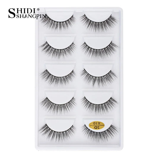 3/5 Pairs Hot Sale Natural Long 3D Mink Lashes Soft Short Faux Cils Handmade Fake Lashes Makeup Tool Eyelash Extension Maquiagem