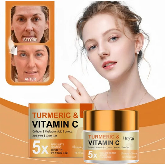 Turmeric Vitamin C Anti-Aging Cream Moisturizing Anti-Wrinkle Collagen Hyaluronic Acid Cream Skin Care Cosmetics