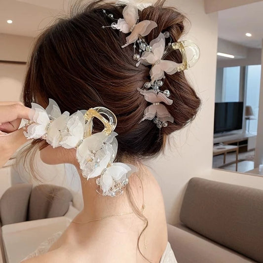 Super Fairy-Like Butterfly Hair Clip, Large Shark Clip, Back-Of-Head Hair Clip for Girls and Women,