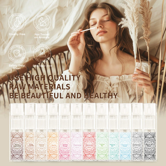 12Types Spray Essential Oils Pheromones For Women Car Spray Fragrance Floral Fruity Woody Tea Long Lasting