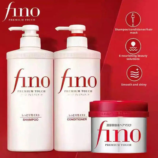 Fino Premium Touch Series Hair Care Original Brand Shampoo Conditioner Hair Mask Hair Essence Oil Nourish Repair Hair Scalp Set