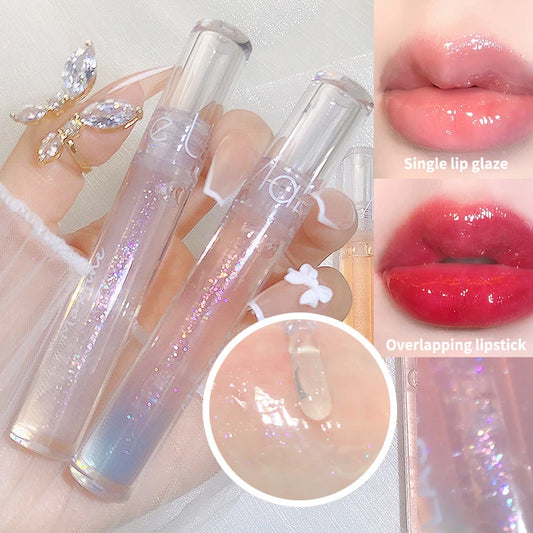 6 Color Mirror Lip Glaze Water Transparent Jelly Gloss Water Light Bright And Durable Natural Moisturizing