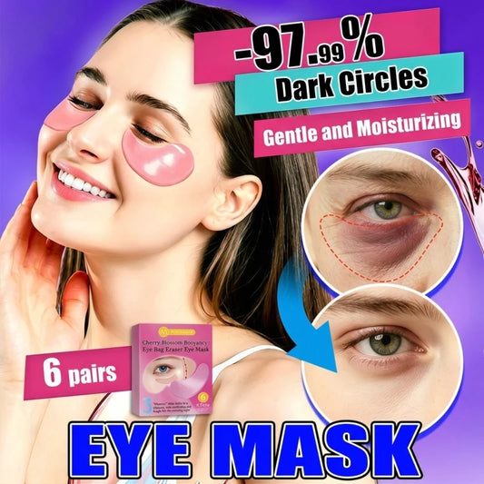 6-pack of cherry blossom buoyancy moisturizing and firming eye masks, improves eye bags, reduces wrinkles, and lightens dark circles.