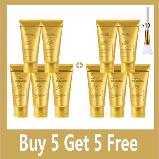 Kojic Acid Turmeric Overnight Wrapping Peel Off Mask Nourishes Hydrolyzed Collagen Glowing Skin Skin Firmnes Women Skincare