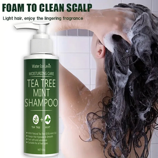 Tea Tree Mint Shampoo Natural Essence Revitalizes Hair. Dense Foam Cleansing. Strengthens Smooths. Adds Volume Shine.