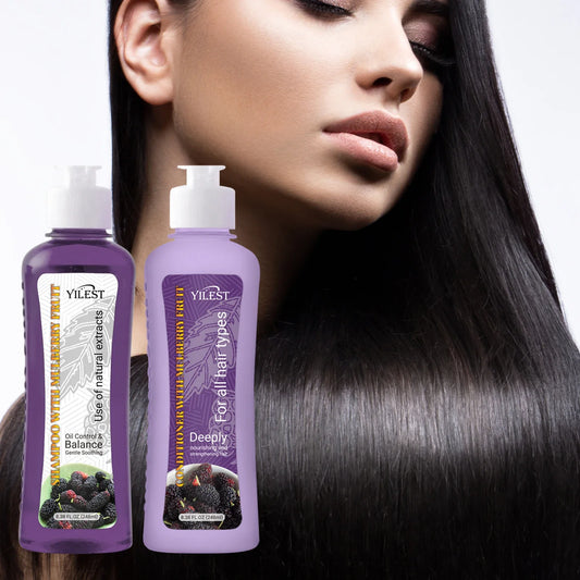 Shampoo & Conditioener Set Mulberry Extract Hair Growth Deep Cleansing Volumizing Shampoo Black Hair Thickening Care Product