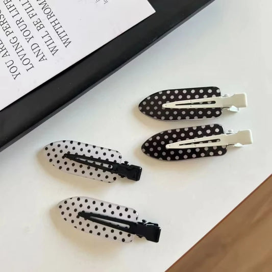 Black White Polka Dot Acrylic Hair Clips Minimalist Secure Hold Suitable for Daily Wear Party Outfits Hairpin Accessories
