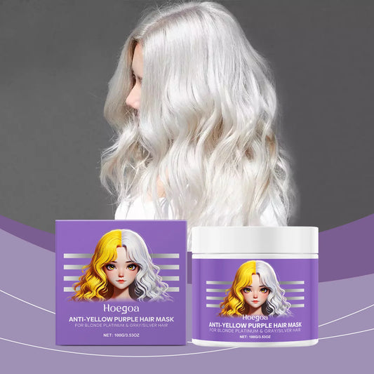 Purple Hair Mask Cover Gray Hair Fade Yellow After Bleach Color Correction Anti Brass Tone Deep Nourish Blonde Silver Hair Cream