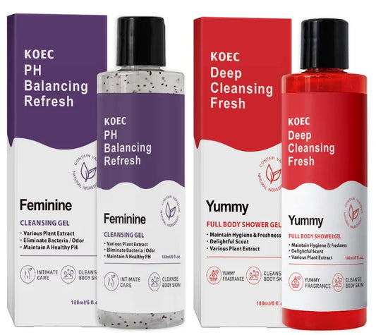 Women PH Balancing Cleansing Wash Shower Gel Set Natural Plant Extract Aloe Vera Gentle Intimate Care Daily Refreshing Body Care