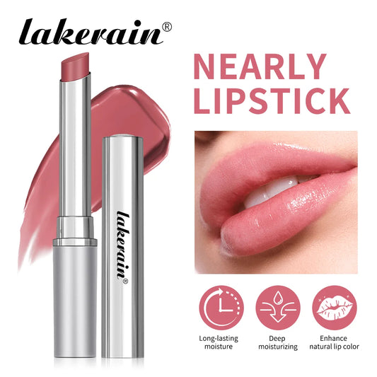 Lakerain Nearly Lipstick Lip Balm Natural Color Creamy Texture Long Lasting Moisturizing Nourishing Lip Care Gloss Cosmetic