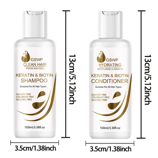 GSWP Keratin Biotin Shampoo & Conditioner, Moisturizes Hair & Scalp, Strengthens Hair,Deeply Cleanses and Moisturizes Hair.200ml