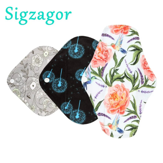 [Sigzagor]1 XS S Long Panty Liner Cloth Menstrual Pad Bamboo Charcoal Sanitary Reusable Washable