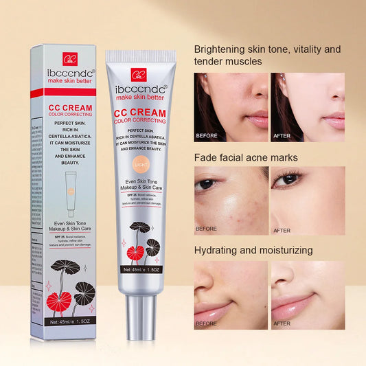 45/15ml Color Correcting CC Cream Moisturizing Waterproof Sweat-proof Makeup Before Concealer Lasting Makeup Change CC Cream