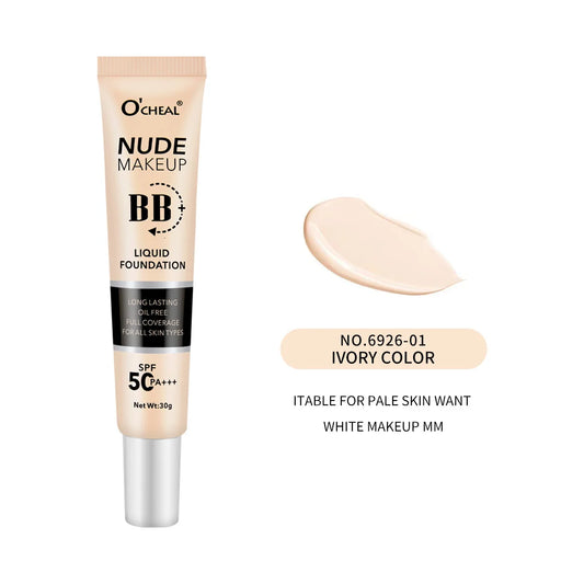 Ocheal 30g BB/CC sunscreen Cream SPF 50/PA+++ Facial Liquid Foundation Cream Long Lasting Coverage Oil Free All Skin Makeup