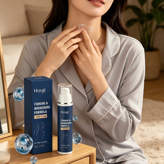 Hoygi Night Cream for Woman Anti Sagging Firm Skin Tightening Moisturizing Facial Lifting Hyaluronic Acid Neck Wrinkle Cream 50g
