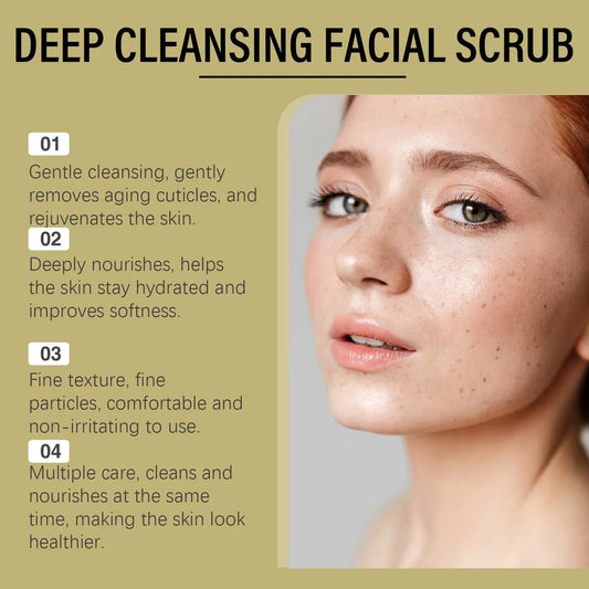 Deep Cleansing Facial Scrub Exfoliating Facial Cleansing & Pore Refining Removal Dead Skin Oil Control Smooth Hydrated Skin