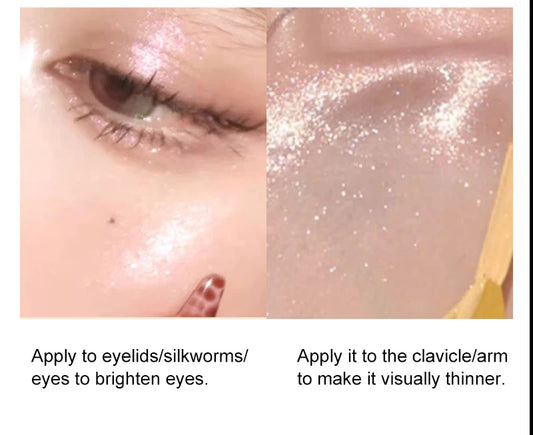 3 Color Face Highlighter Palette Illuminator Palette Natural Glow Waterproof Glitter Shimmer Baked Powder Highlighter Makeup