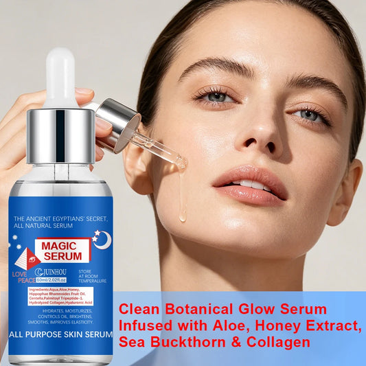 JUINHOU Face Serum Aloe Honey Seabuckthorn Oil Hydrating Brightening Anti Dullness Rough Dry Skin Daily Gentle Facial Care