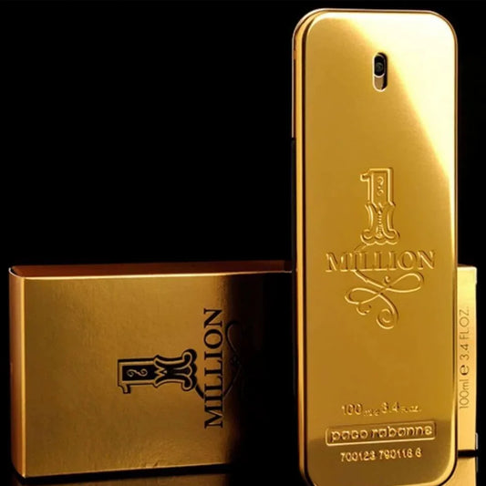 Rabanne 1 Million for Men Eau de Toilette Spray 3.4 oz Spicy Cinnamon Citrus Amber Leather 24 Hour Long Lasting Cologne