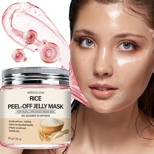 Rice Peel-Off Jelly Mask | Hydrating & Firming Facial Care with Collagen & Hyaluronic Acid | Nourishes Dry Skin