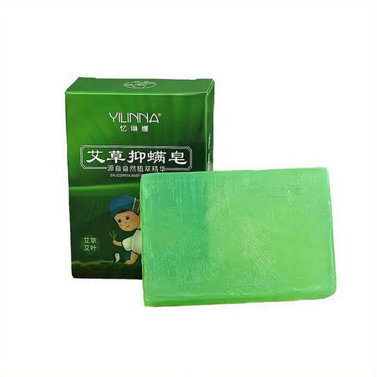 Herbal Wormwood Cleansing Soap Bar Natural Plant Extract Body Wash For Oily Skin Deep Cleaning Refreshing Sweat Removal