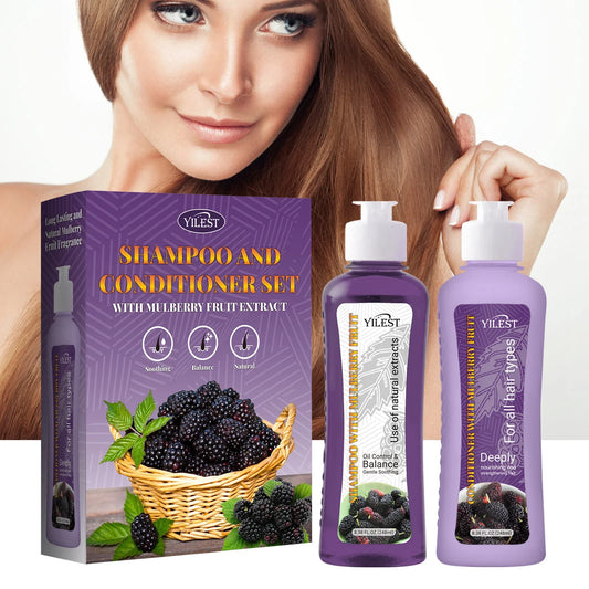 Shampoo & Conditioener Set Mulberry Extract Hair Growth Deep Cleansing Volumizing Shampoo Black Hair Thickening Care Product
