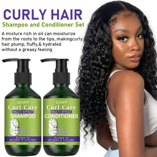 GSWP Curly Hair Care Shampoo and Conditioner Set, Is Moisturizing Properties and Deeply Nourishes and Cares for Curly Hair.200ml