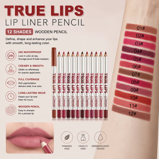 24Color Matte Lip Liner Pencil Set, Long Lasting Waterproof Smooth Lip Liners, Velvet Lip Pencils for Lips Makeup, Nude Red Brown Lip Liner Kit for Women Daily Party Cosmetics